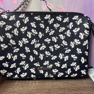Rebecca Minkoff Black and White Floral Crossbody Bag